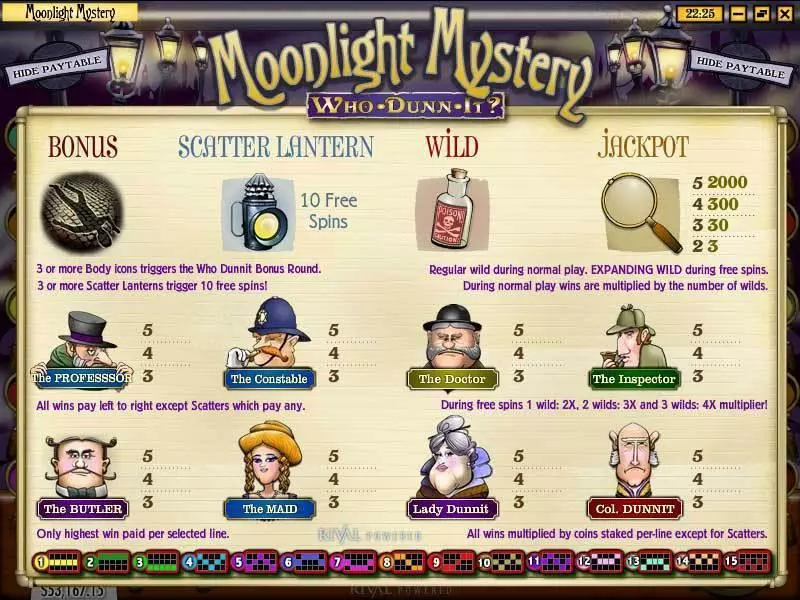 Moonlight Mystery  Real Money Slot made by Rival - Info and Rules