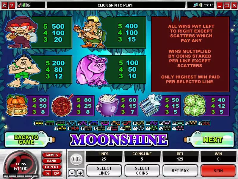 Moonshine  Real Money Slot made by Microgaming - Info and Rules