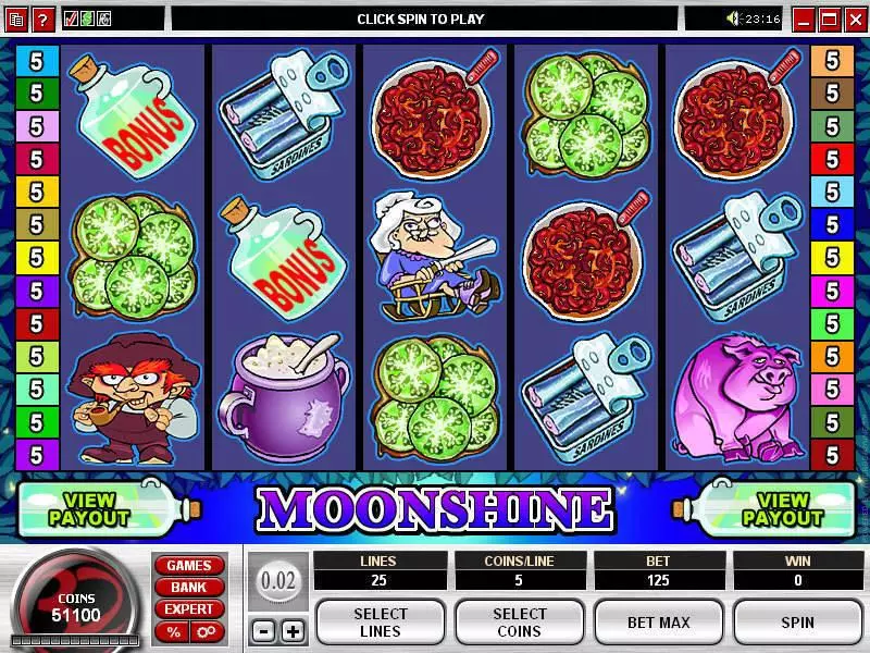 Moonshine  Real Money Slot made by Microgaming - Main Screen Reels