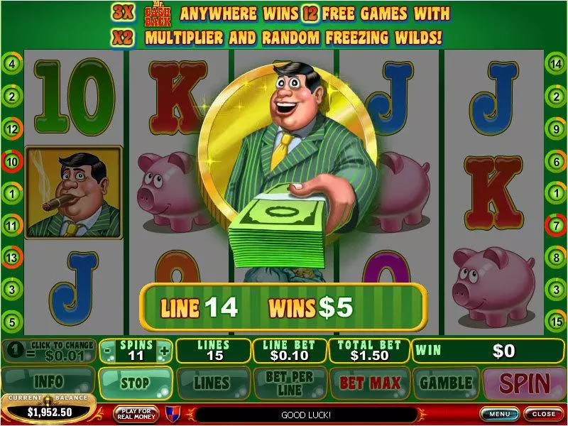 Mr. Cashback  Real Money Slot made by PlayTech - Bonus 1