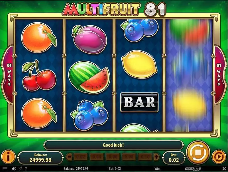 Multifruit 81  Real Money Slot made by Play'n GO - Main Screen Reels