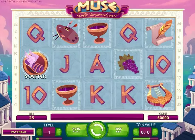 Muse  Real Money Slot made by NetEnt - Main Screen Reels