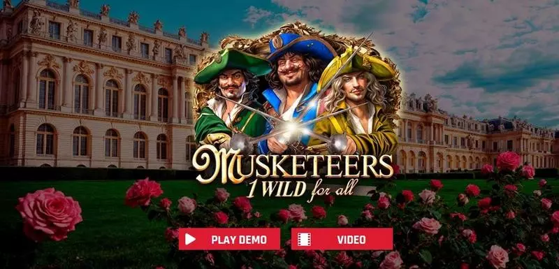 Musketeers 1 Wild for All  Real Money Slot made by Red Rake Gaming - Introduction Screen