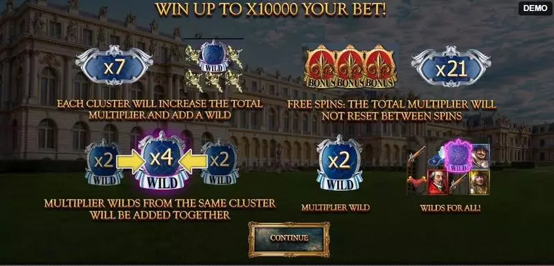 Musketeers 1 Wild for All  Real Money Slot made by Red Rake Gaming - Info and Rules