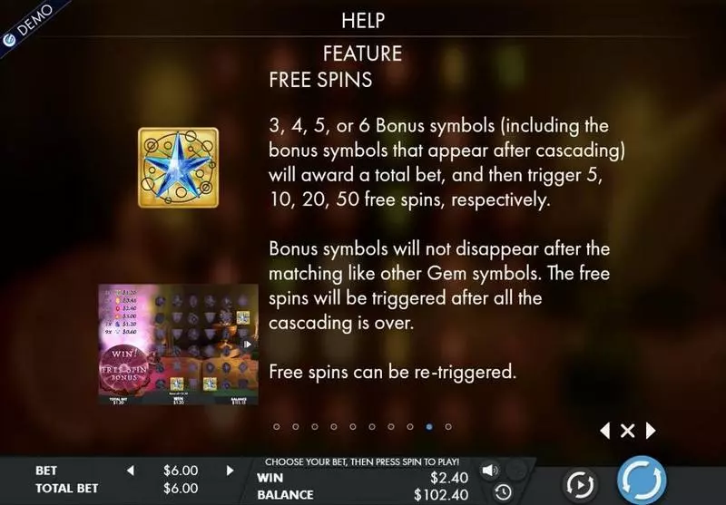 Mysterious Gems  Real Money Slot made by Genesis - Free Spins Feature