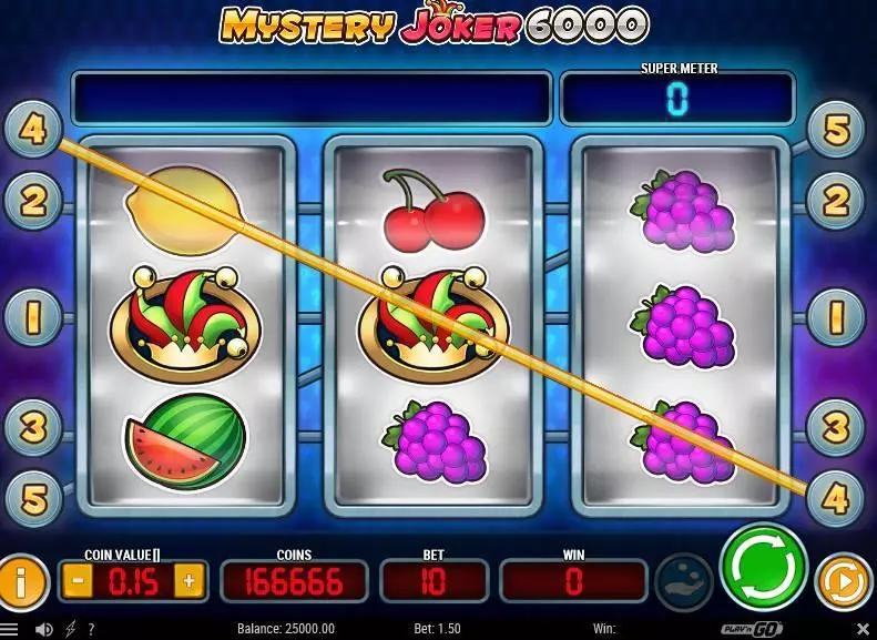 Mystery Joker 6000  Real Money Slot made by Play'n GO - Main Screen Reels