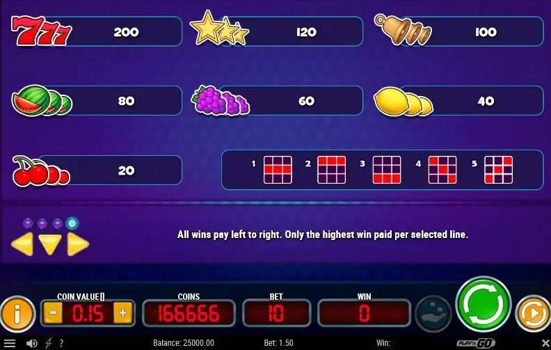 Mystery Joker 6000  Real Money Slot made by Play'n GO - Paytable