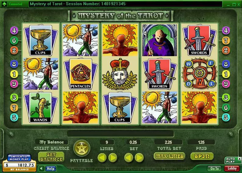 Mystery of the Tarot  Real Money Slot made by 888 - Main Screen Reels
