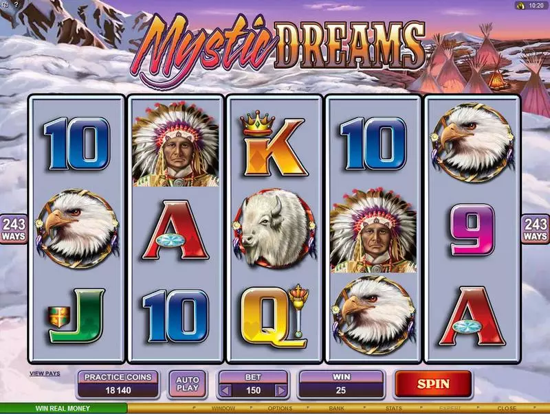 Mystic Dreams  Real Money Slot made by Microgaming - Main Screen Reels