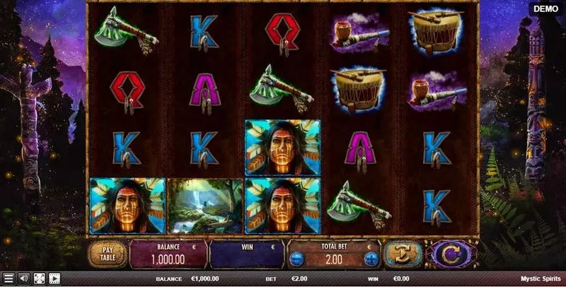 Mystic Spirits  Real Money Slot made by Red Rake Gaming - Main Screen Reels