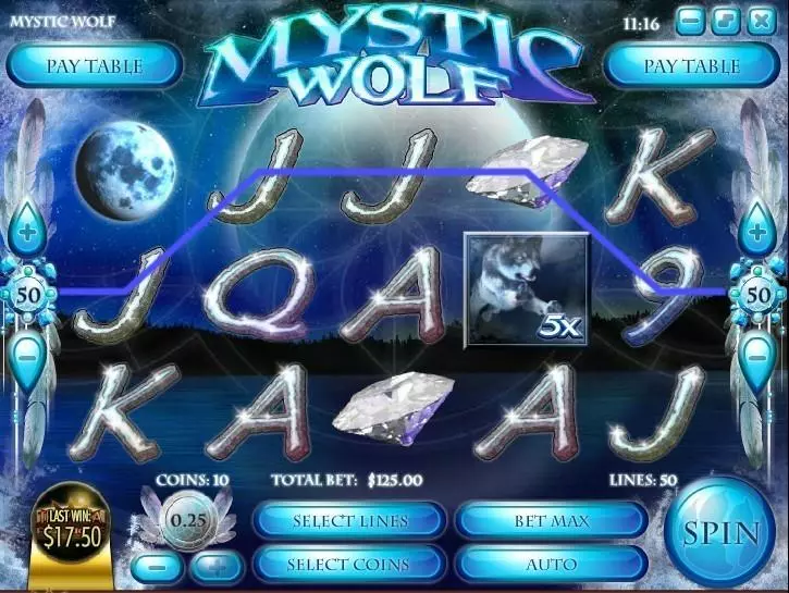 Mystic Wolf  Real Money Slot made by Rival - Main Screen Reels
