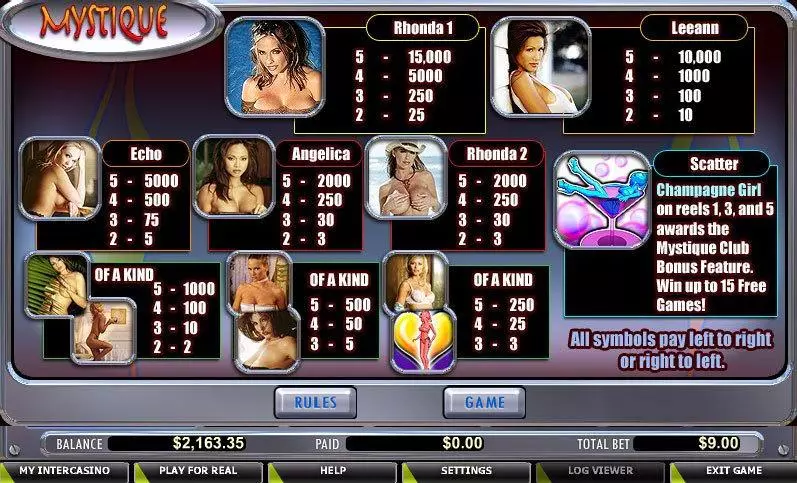 Mystique Club  Real Money Slot made by CryptoLogic - Info and Rules