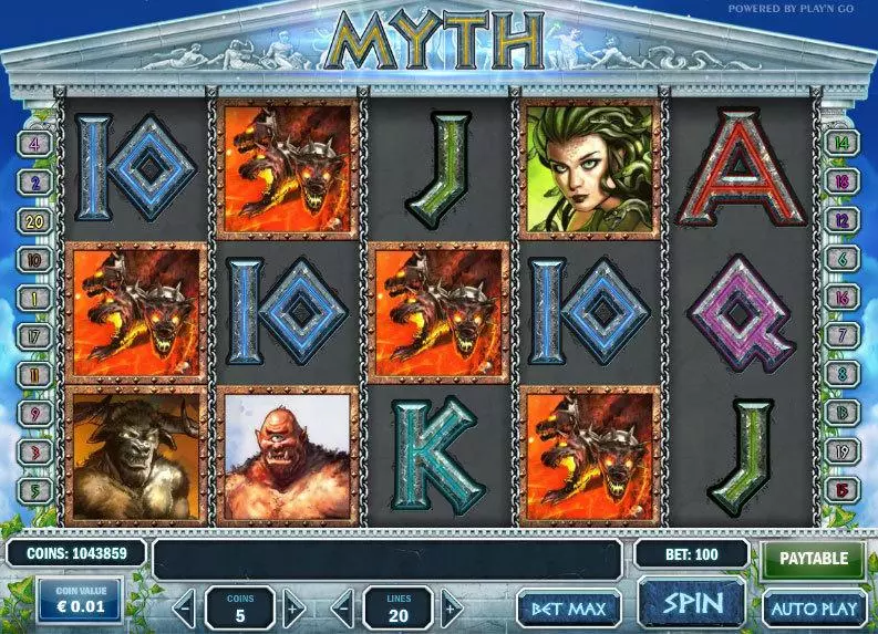 Myth  Real Money Slot made by Play'n GO - Main Screen Reels