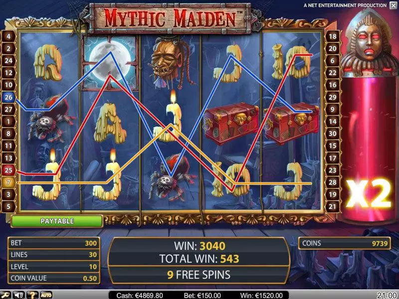Mythic Maiden  Real Money Slot made by NetEnt - Bonus 1