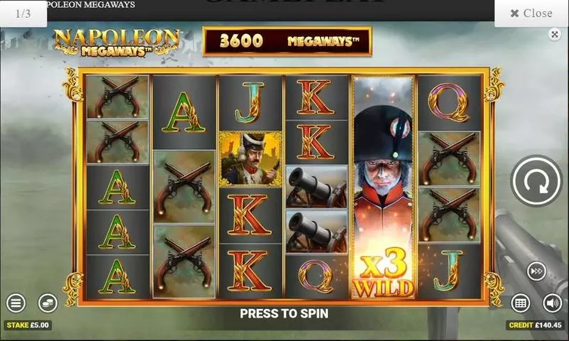 Napoleon   Real Money Slot made by Blueprint Gaming - Main Screen Reels