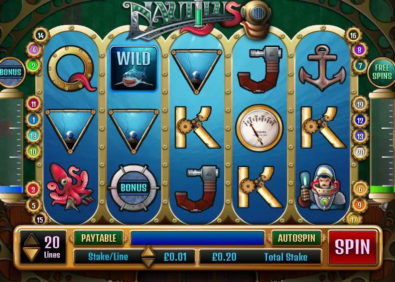 Nautilus  Real Money Slot made by Wagermill - Main Screen Reels