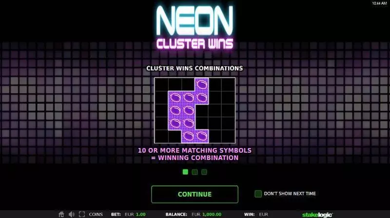 Neon Cluster Wins  Real Money Slot made by StakeLogic - Info and Rules