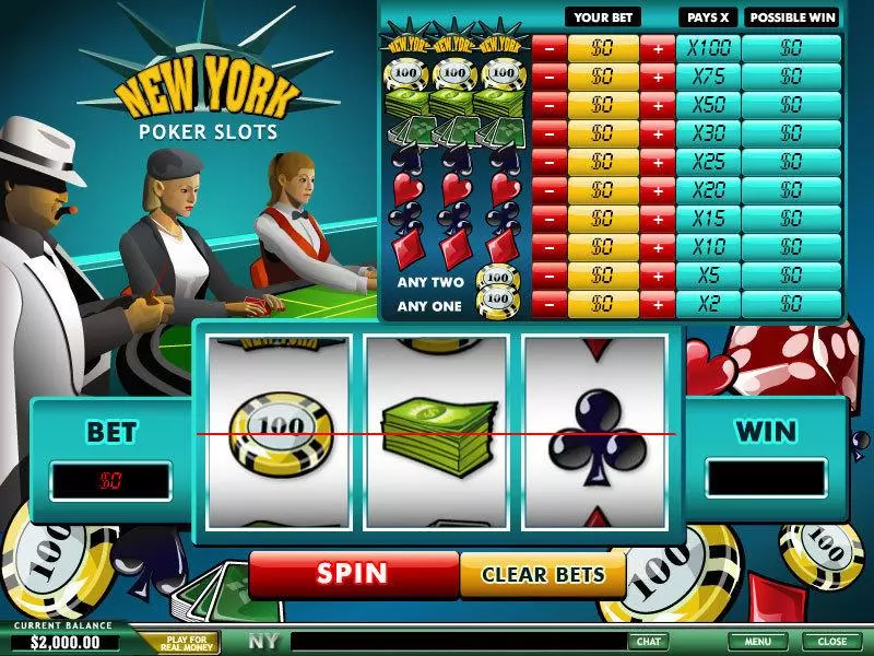 New York Poker  Real Money Slot made by PlayTech - Main Screen Reels
