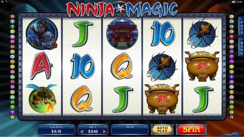 Ninja Magic  Real Money Slot made by Microgaming - Introduction Screen