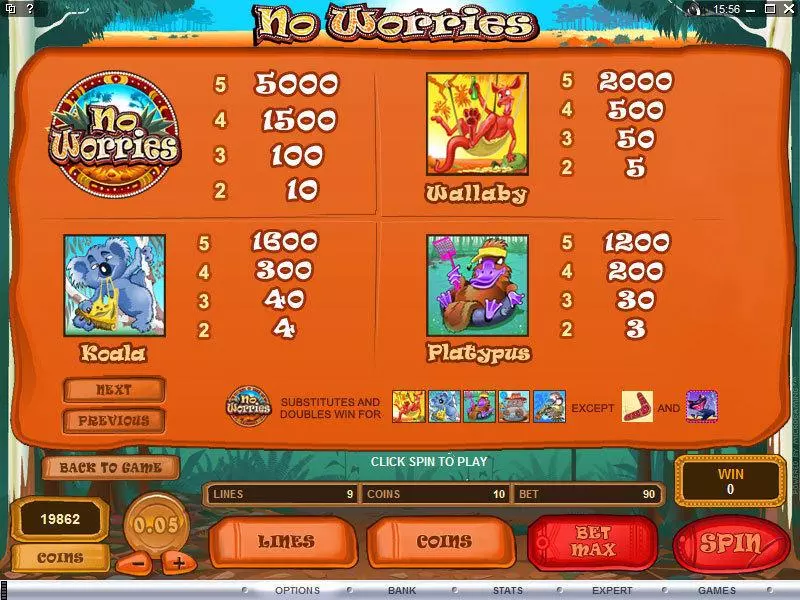 No Worries  Real Money Slot made by Microgaming - Info and Rules