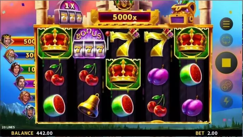 Noble 7’s  Real Money Slot made by Gold Coin Studios - Main Screen Reels