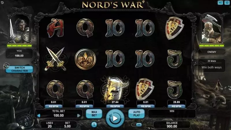 Nord's War  Real Money Slot made by Booongo - Main Screen Reels