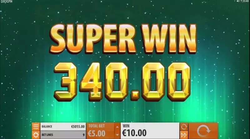 Nothern Sky  Real Money Slot made by Quickspin - Winning Screenshot