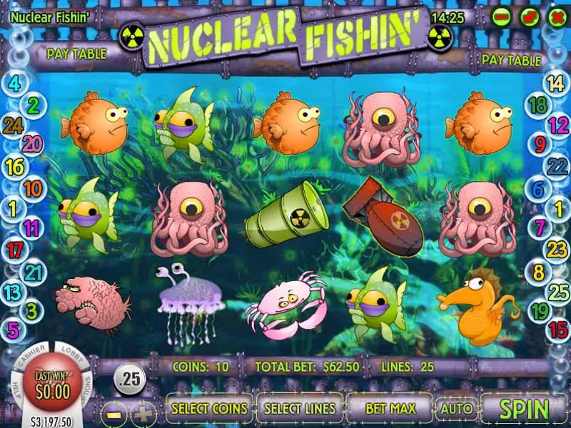 Nuclear Fishin  Real Money Slot made by Rival - Main Screen Reels