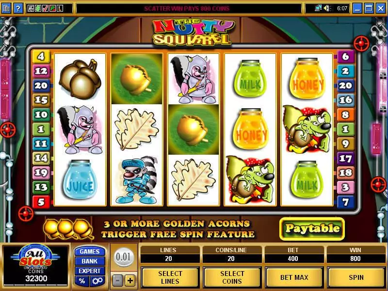 Nutty Squirrel  Real Money Slot made by Microgaming - Main Screen Reels