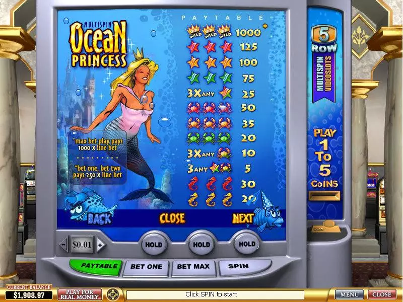 Ocean Princess  Real Money Slot made by PlayTech - Info and Rules