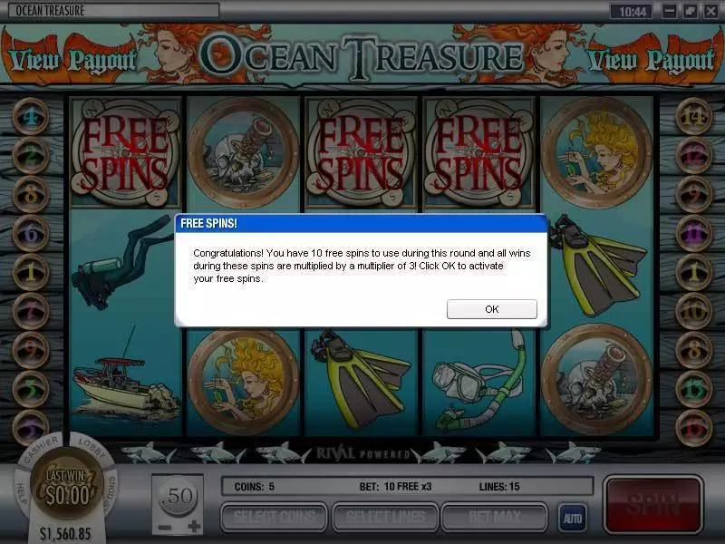 Ocean Treasure  Real Money Slot made by Rival - Bonus 1