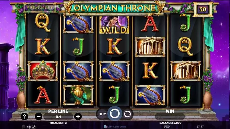 Olympian Throne  Real Money Slot made by Spinomenal - Main Screen Reels