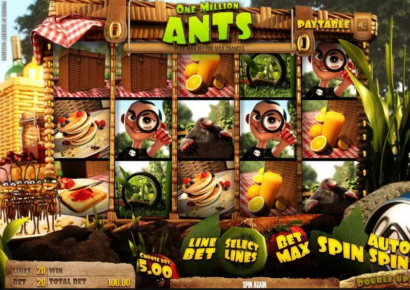 One Million Ants  Real Money Slot made by Sheriff Gaming - Main Screen Reels