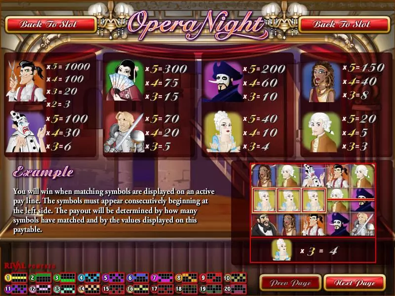 Opera Night  Real Money Slot made by Rival - Info and Rules