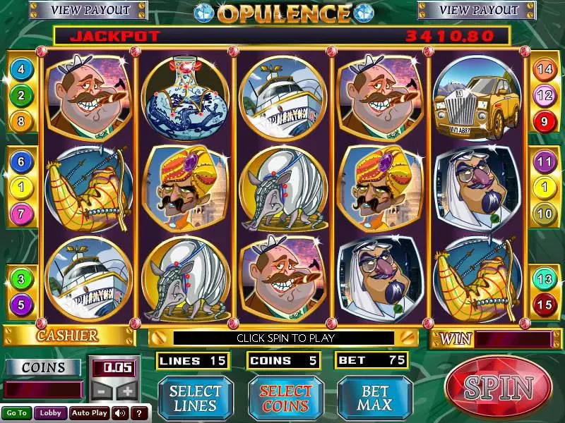 Opulence  Real Money Slot made by Wizard Gaming - Main Screen Reels