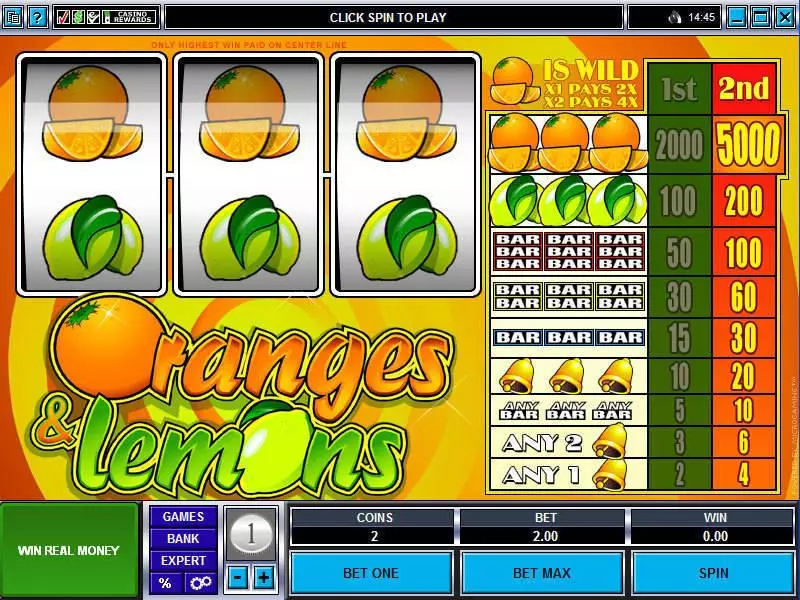 Oranges and Lemons  Real Money Slot made by Microgaming - Main Screen Reels