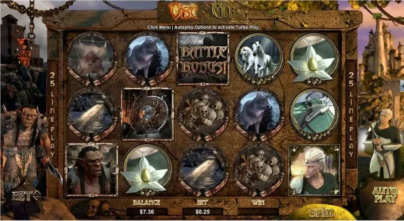 Orc vs Elf  Real Money Slot made by RTG - Main Screen Reels