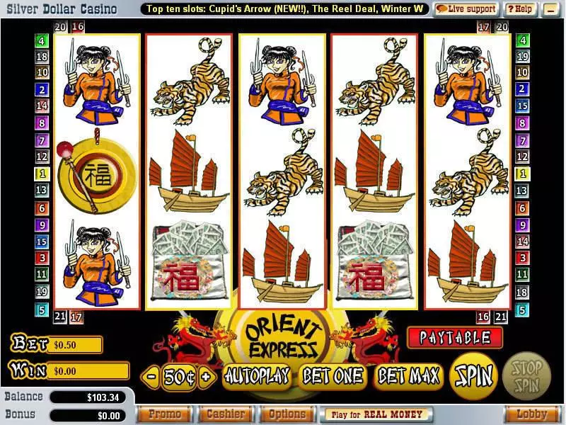 Orient Express  Real Money Slot made by WGS Technology - Main Screen Reels
