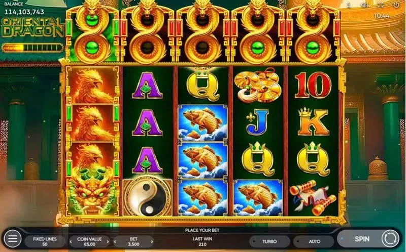 Oriental Dragon  Real Money Slot made by Endorphina - Main Screen Reels