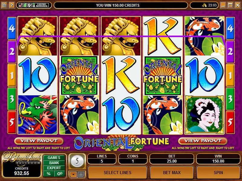 Oriental Fortune  Real Money Slot made by Microgaming - Main Screen Reels