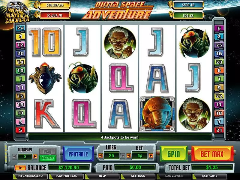 Outta Space Adventure  Real Money Slot made by CryptoLogic - Main Screen Reels