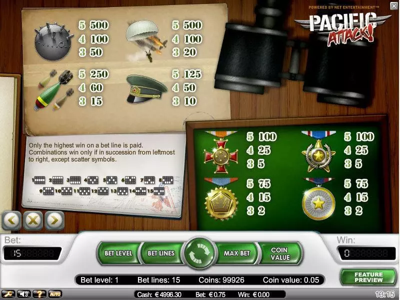 Pacific Attack  Real Money Slot made by NetEnt - Info and Rules