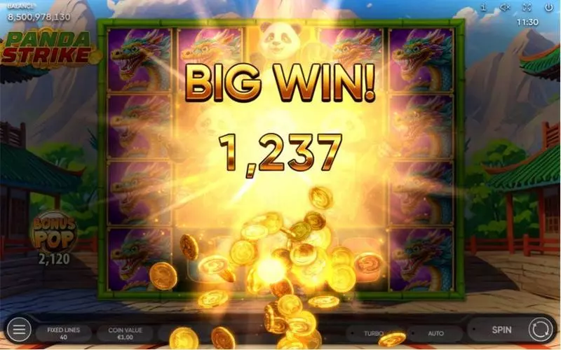 Panda Strike  Real Money Slot made by Endorphina - Winning Screenshot