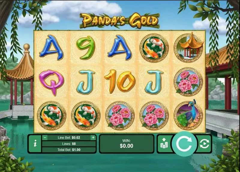 Panda's Gold  Real Money Slot made by RTG - Main Screen Reels