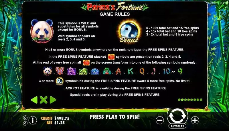 Panda’s Fortune  Real Money Slot made by Pragmatic Play - Bonus 1