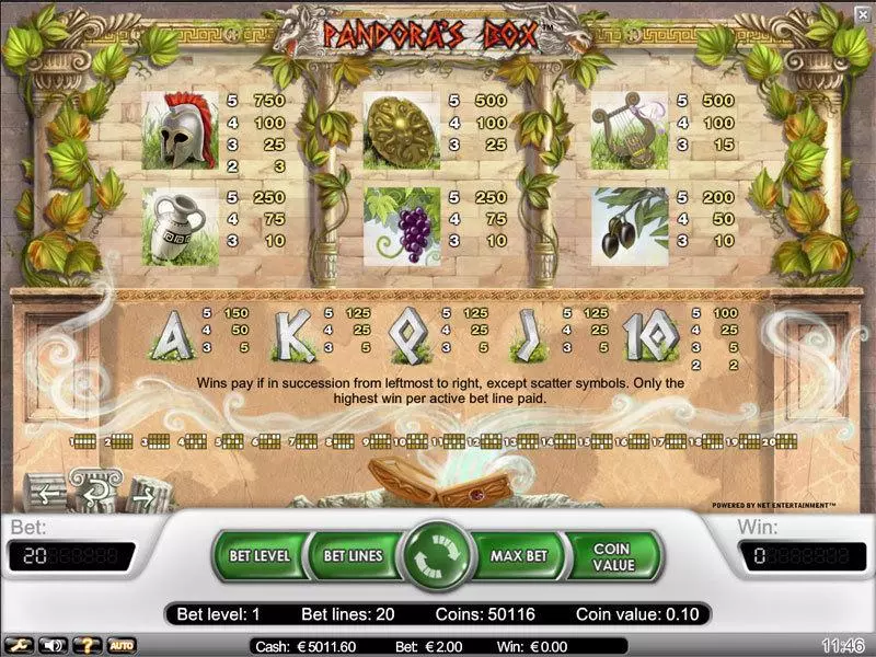 Pandora's Box  Real Money Slot made by NetEnt - Info and Rules