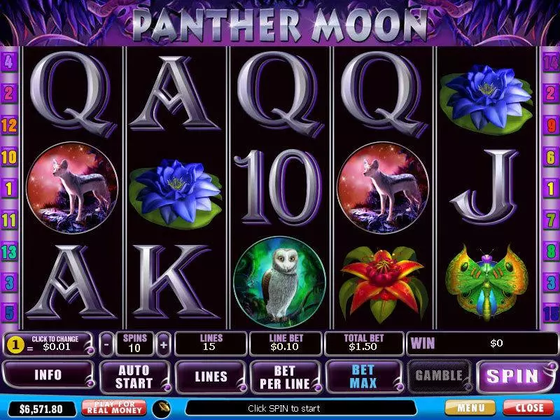 Panther Moon  Real Money Slot made by PlayTech - Main Screen Reels