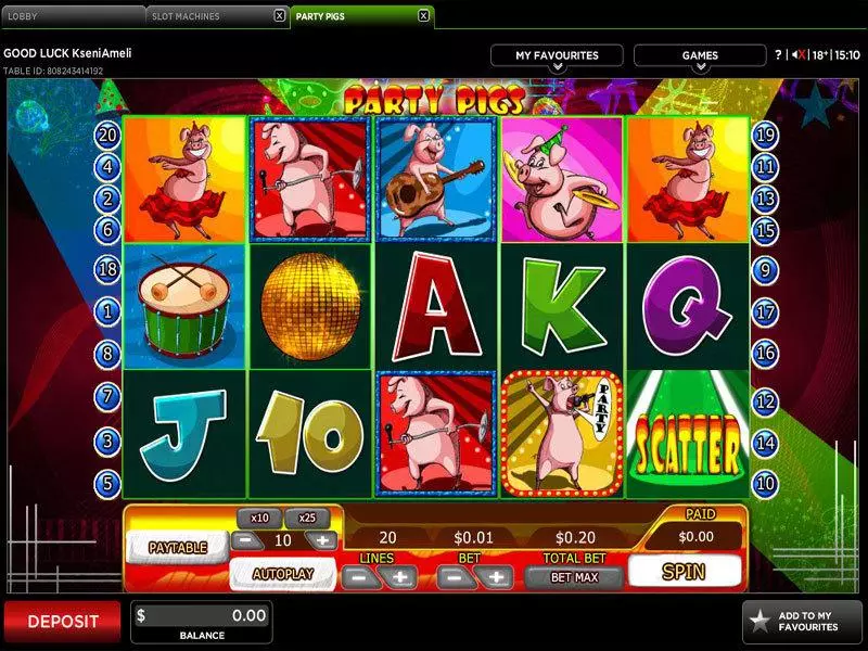 Party Pigs  Real Money Slot made by 888 - Main Screen Reels