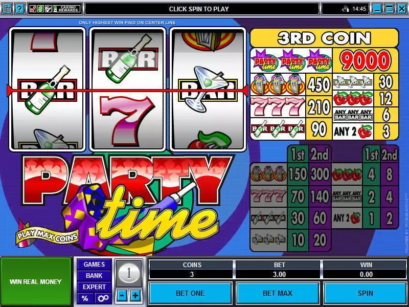 Party Time  Real Money Slot made by Microgaming - Main Screen Reels