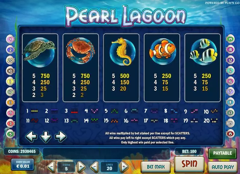 Pearl Lagoon  Real Money Slot made by Play'n GO - Info and Rules